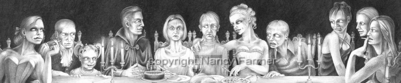 Dinner Guests - painting and artwork by Nancy Farmer
