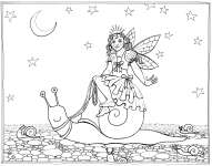 Fairy Queen's Chariot - colouring-in drawing by Nancy Farmer