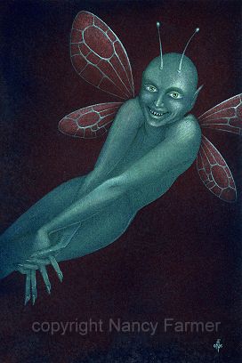 'Happy Fairy with very Sharp Teeth' - painting by Nancy Farmer
