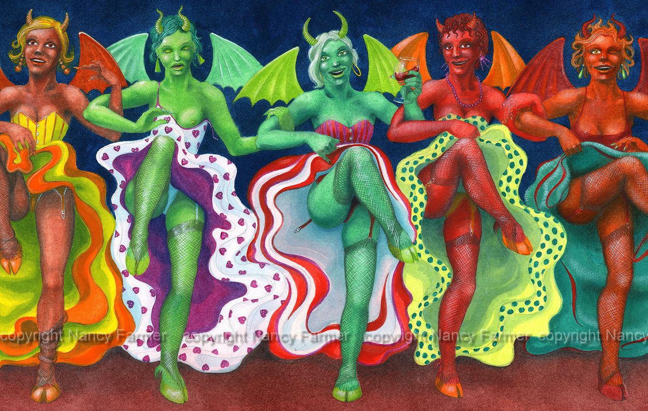 The Infernal Gallop - painting in Gouache - detail
