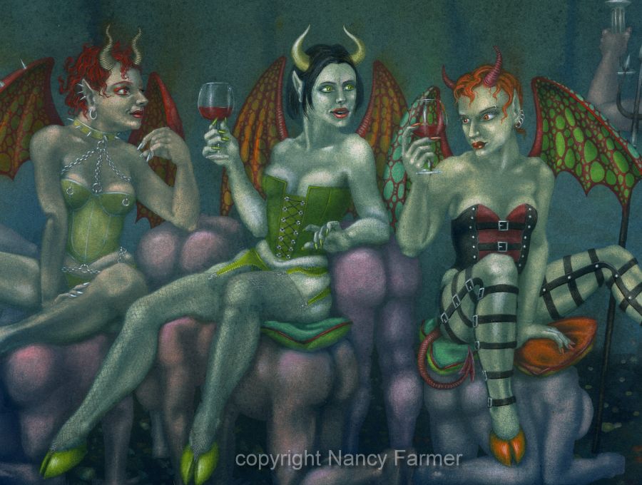 Painted Devils - close-up detail