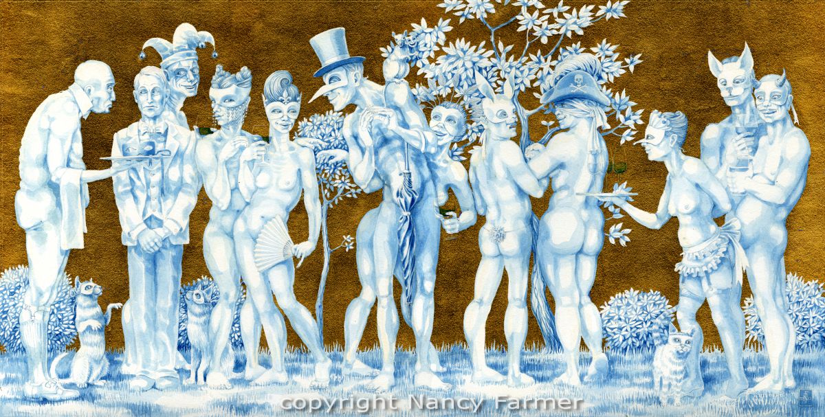 'The Naked Masquerade' - scan of the painting